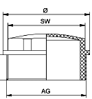 DS/WN (Hole Plug) Tech Drawing Metric Size